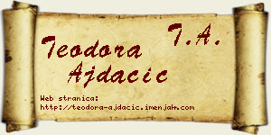 Teodora Ajdačić vizit kartica